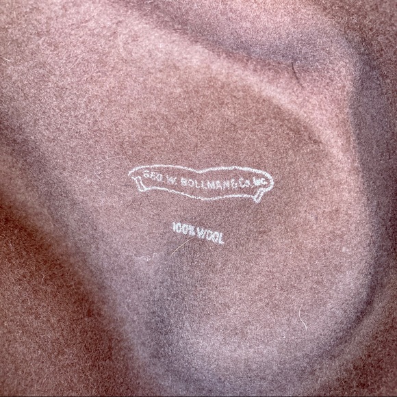 Vintage 60s Bollman hat company felt 100% wool brown feather fedora cap mad men - Picture 2 of 6